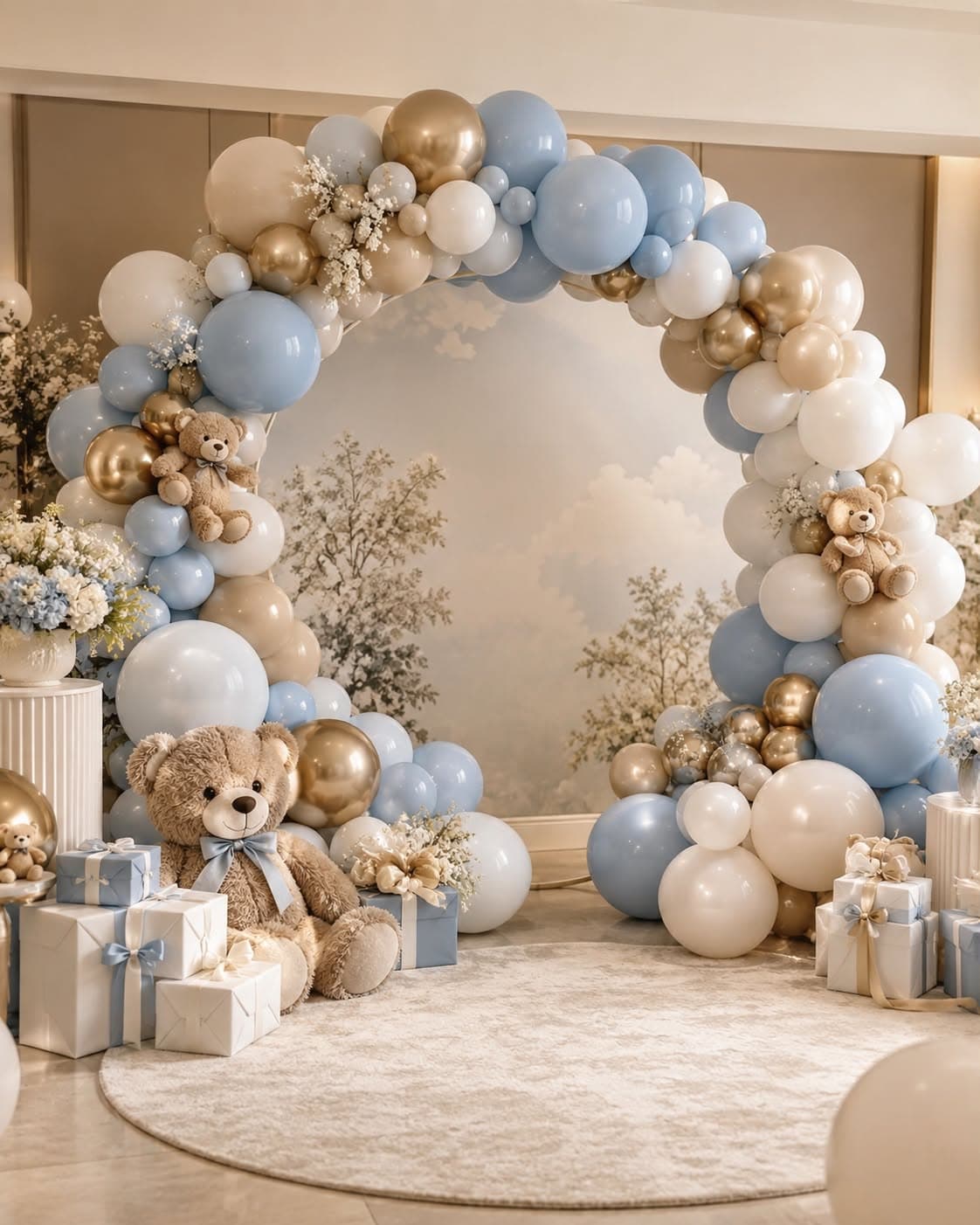 Custom first birthday balloon setup